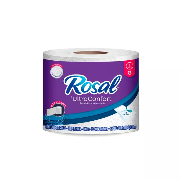 Papel Higiénico Blanco Rosal Ultraconfort 3h X 20m Und