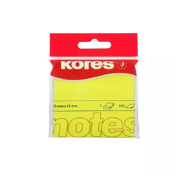 Notas Autoadhesivas Kores Amarillo (75x75) Mm 100 Hojas