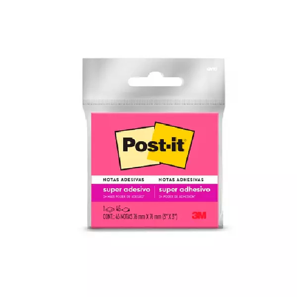 Notas Autoadhesivas Post-It 654 Rosado (76x76) Mm 45 Hojas