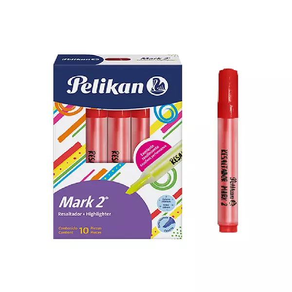 Resaltador Mark 2 Rojo Pelikan Und