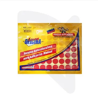 Rótulos Autoadhesivos Circulares Rojo 1172 19mm Press-Apliqu