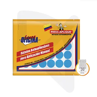 Rótulos Autoadhesivos Circulares Azul 1171 19mm Press-Apliqu