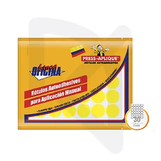 Rótulos Autoadhesivos Circulares Amarillo 1170 19mm Press-Ap