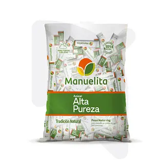 Azucar Blanca Tubitos Manuelita Paquete X 200 Und