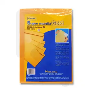 Sobre De Manila Tamaño Oficio X Und Gold
