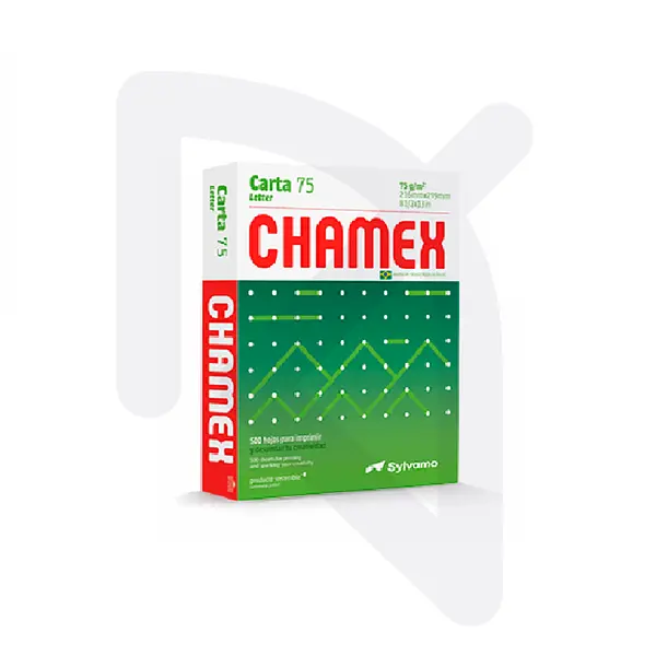 Resma De Papel Fotocopia Tamaño Carta 75 Gr Blanco Chamex X 500 Hojas