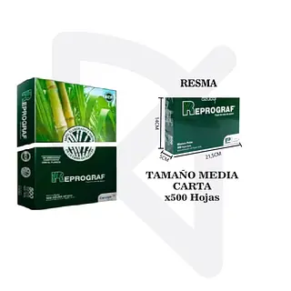 Resma De Papel Fotocopia Tamaño 1/2 Media Carta 75 Gr Blanco X 500 Hojas