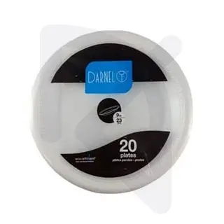 Plato Icopor Espumado 23cm Blanco X 20 Und