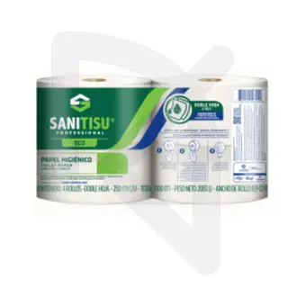 Papel Higiénico Jumbo Natural Sanitisu X 4 Rollos * 500m