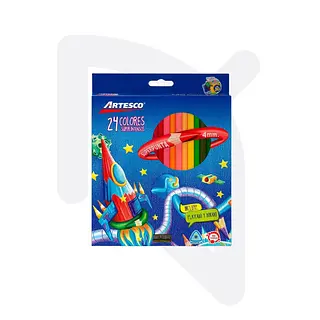 Caja De Colores Triángular x 24 4.0 MM Artesco