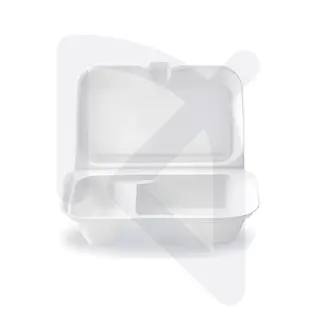 Portacomida Espumado 2 Divisiones  J-2 J2 Blanco x 200 Und