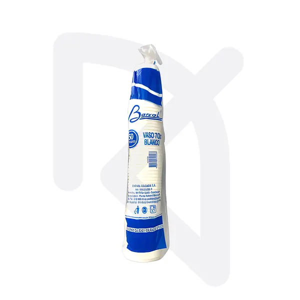 Vaso Blanco de Cartón 7oz X 50 Und Barval