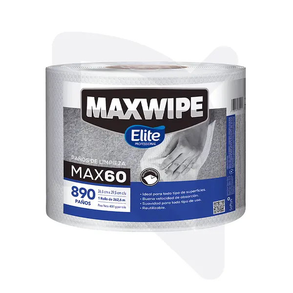 Maxwipe Max60 Bobina x 890 Paños Reutilizable Ref. 615001 262,6 M