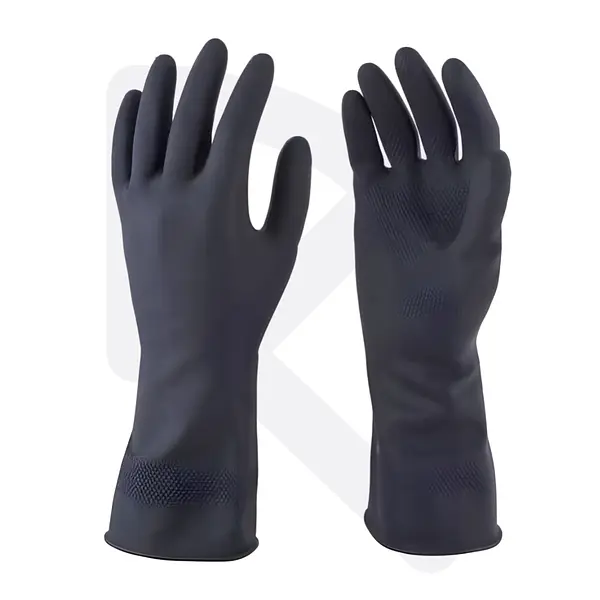 Guantes Caucho Negro Talla 8.5 Calibre 35