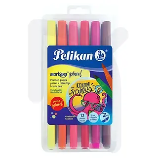 Plumones Pelikan Markana Punta Pincel Caja X 12 Und