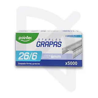 Grapa Galvanizada 26/6 Pointer Caja X 5000 Unidades