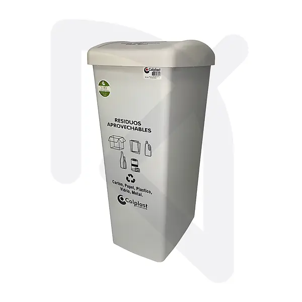 Papelera Vaiven 55 Litros Colplast  Blanca
