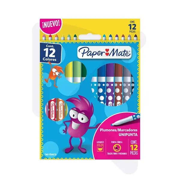 Marcadores Lavables Paper Mate X 12 Unidades