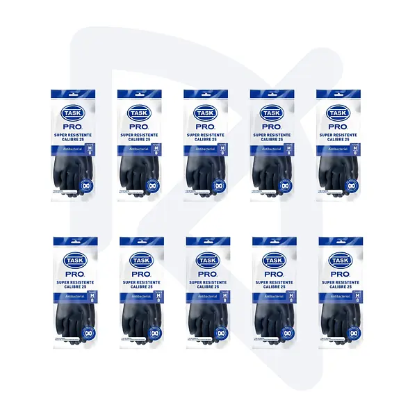 Guantes Caucho Negro Calibre 25 Talla M Task Pro > 10 Pares