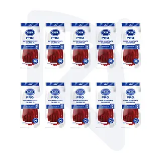 Guantes Caucho Rojo Calibre 25 Talla M Task Pro > 10 Pares