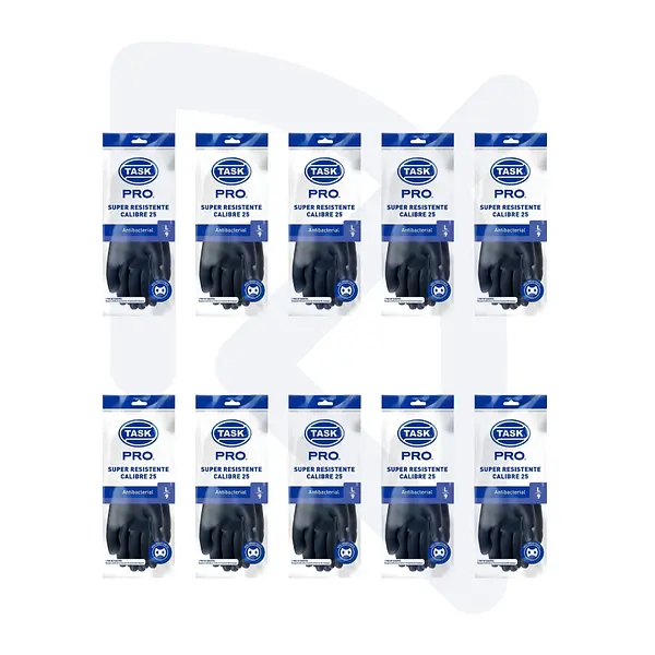 Guantes Caucho Negro Calibre 25 Talla L Task Pro > 10 Pares