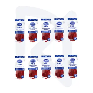 Guantes Caucho Rojo Calibre 25 Talla L Task Pro > 10 Pares