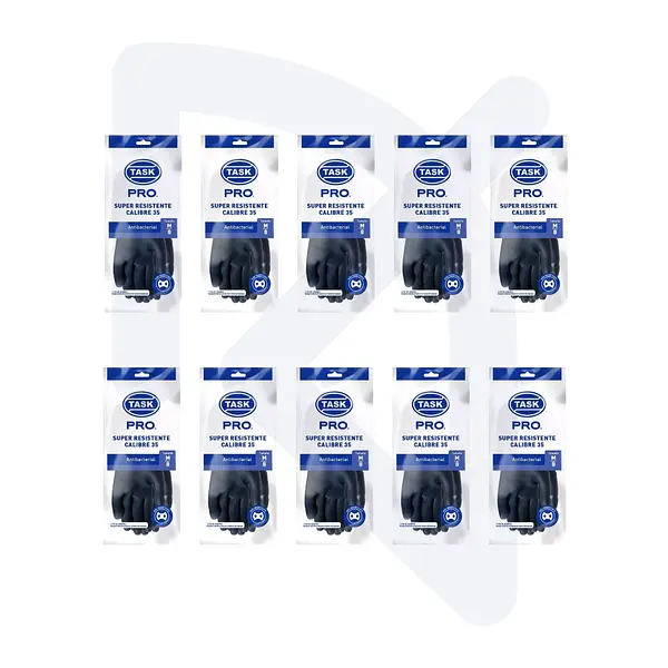 Guantes Caucho Negro Calibre 35 Talla M Task Pro > 10 Pares