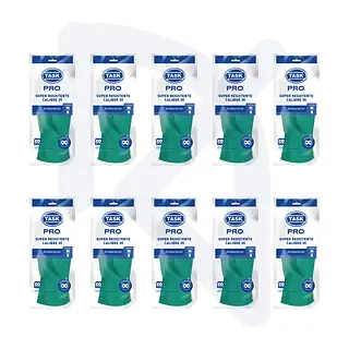 Guantes Caucho Verde Calibre 35 Talla M Task Pro > 10 Pares