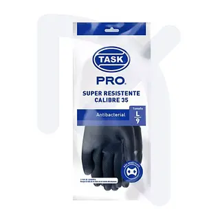 Guantes Caucho Negro Calibre 35 Talla L Task Pro x Par