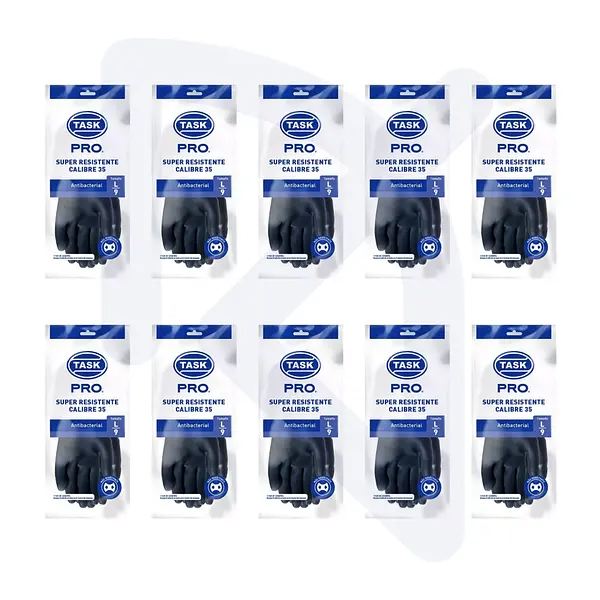Guantes Caucho Negro Calibre 35 Talla L Task Pro > 10 Pares
