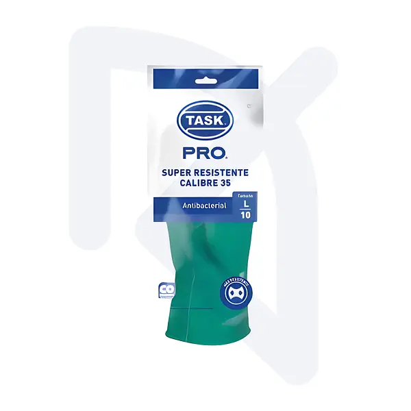 Guantes Caucho Verde Calibre 35 Talla L Task Pro x Par