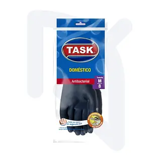 Guante Doméstico Negro Calibre 18 Talla M Task Pro x Par