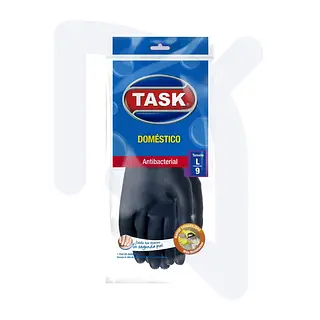 Guante Doméstico Negro Calibre 18 Talla L Task Pro x Par