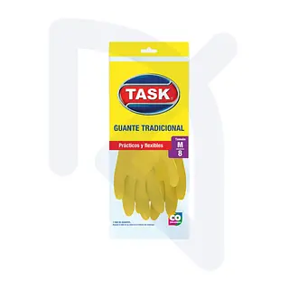 Guantes Tradicional Amarillo Calibre 13 Talla M Task Pro x Par