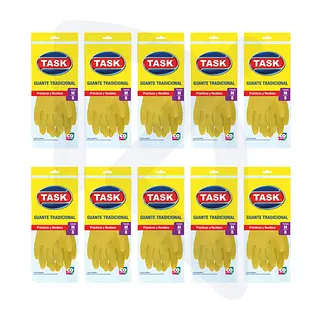 Guantes Tradicional Amarillo Calibre 13 Talla M Task Pro > 10 Pares