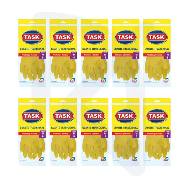 Guantes Tradicional Amarillo Calibre 13 Talla M Task Pro > 10 Pares