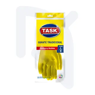 Guantes Tradicional Amarillo Calibre 13 Talla L Task Pro x Par