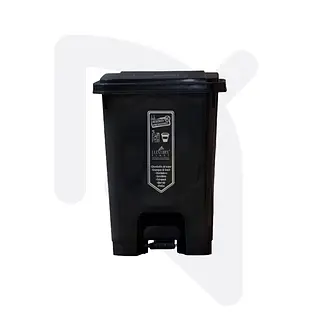 Papelera Tapa Pedal 35 Litros Negra Luxury Plast Unidad