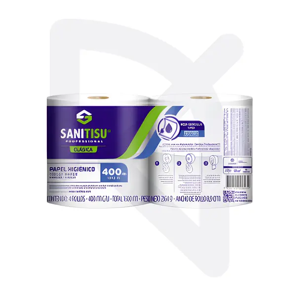 Papel Higiénico Jumbo Blanco Sanitisu 4 Rollos * 400 metros