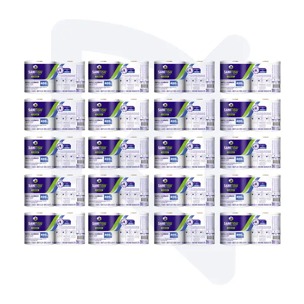 Papel Higiénico Jumbo Blanco Sanitisu 4 Rollos * 400m > 20 Unidades
