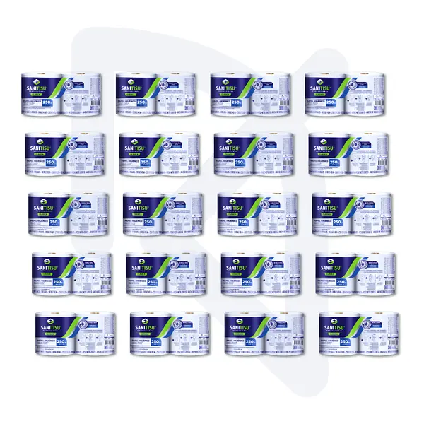 Papel Higiénico Jumbo Blanco Sanitisu 4 Rollos * 250m > 20 Unidades