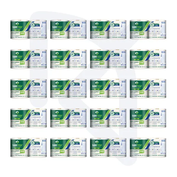 Papel Higiénico Jumbo Natural Sanitisu 4 Rollos * 500m > 20 Unidades