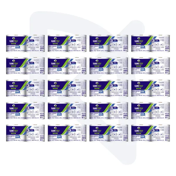 Papel Higiénico Jumbo Blanco Sanitisu 4 Rollos * 220m > 20 Unidades