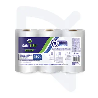 Toalla Manos Blanca Sanitisu 3 Rollos * 150 metros