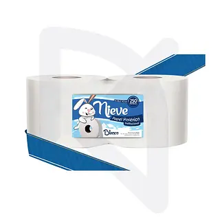 Papel Higiénico Jumbo Nieve Blanco 250 Metros X 4 Rollos