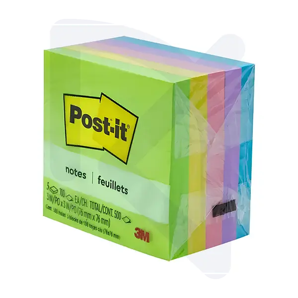 Notas Adhesivas Post-It 654 Neón 76x76 Mm X 500 Hojas
