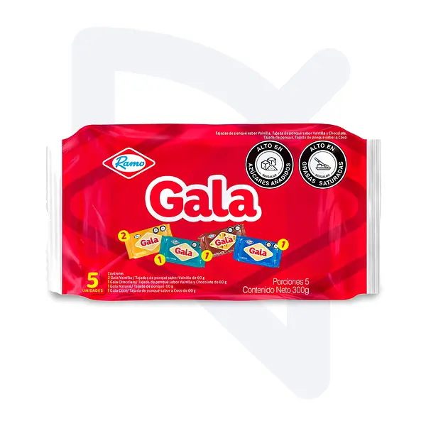 Ponqué Ramo Gala Tajada X5 Unidades 60 G