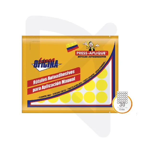 Etiquetas Adhesivas Circulares 19 Mm Press Aplique 1170