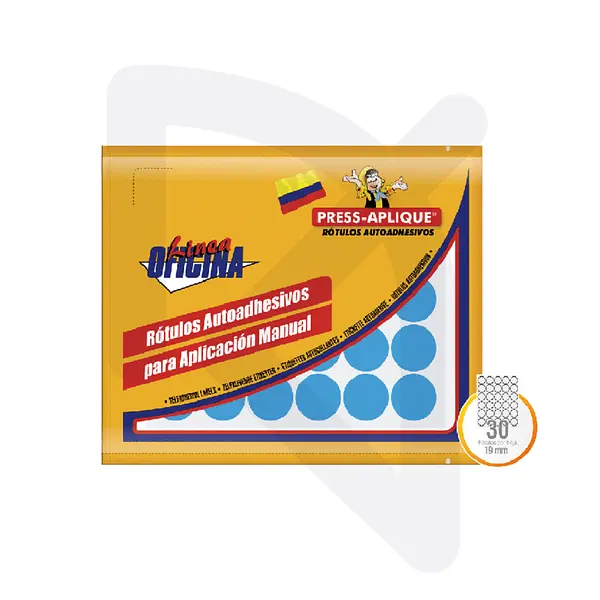 Etiquetas Adhesivas Circulares 19 Mm Press Aplique 1170