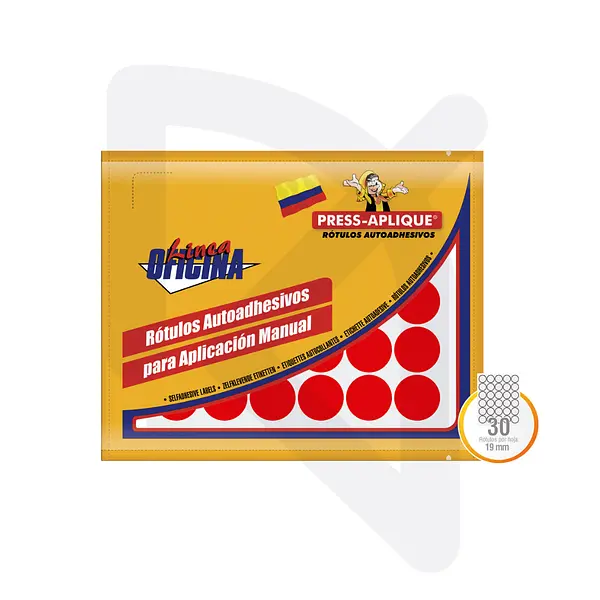 Etiquetas Adhesivas Circulares 19 Mm Press Aplique 1170